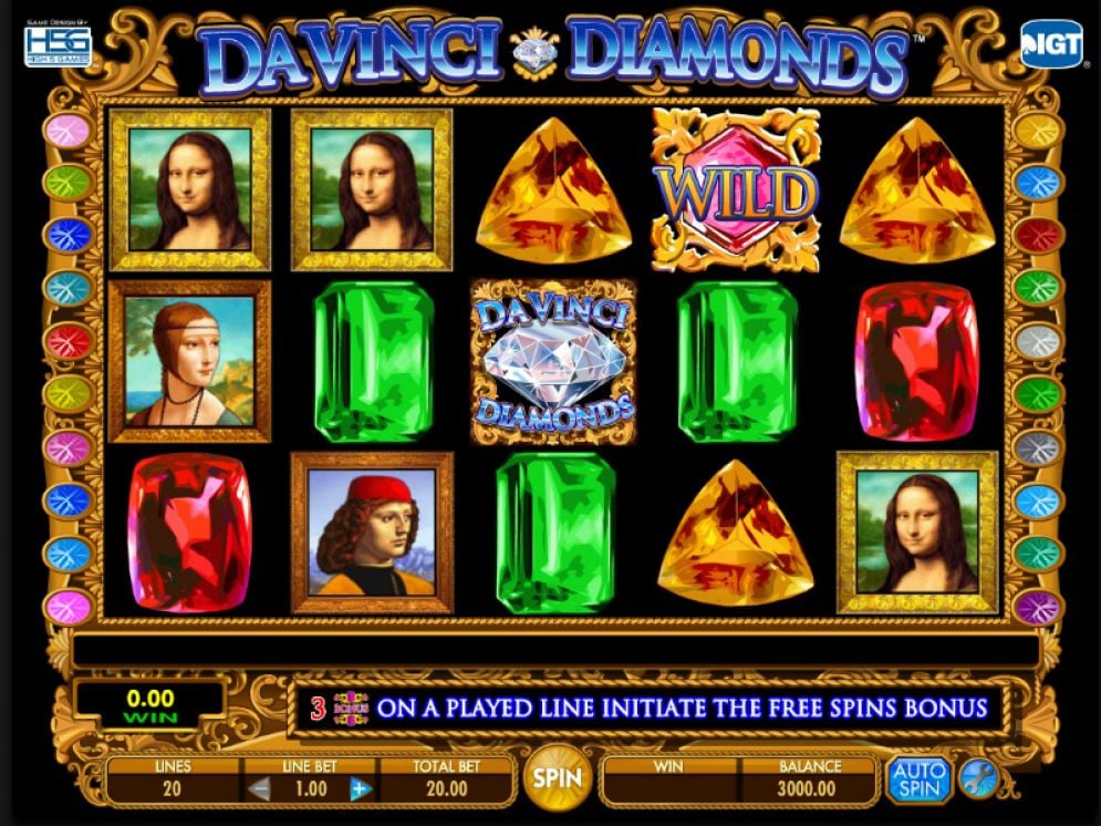 Da Vinci Diamonds स्लॉट गेमप्ले